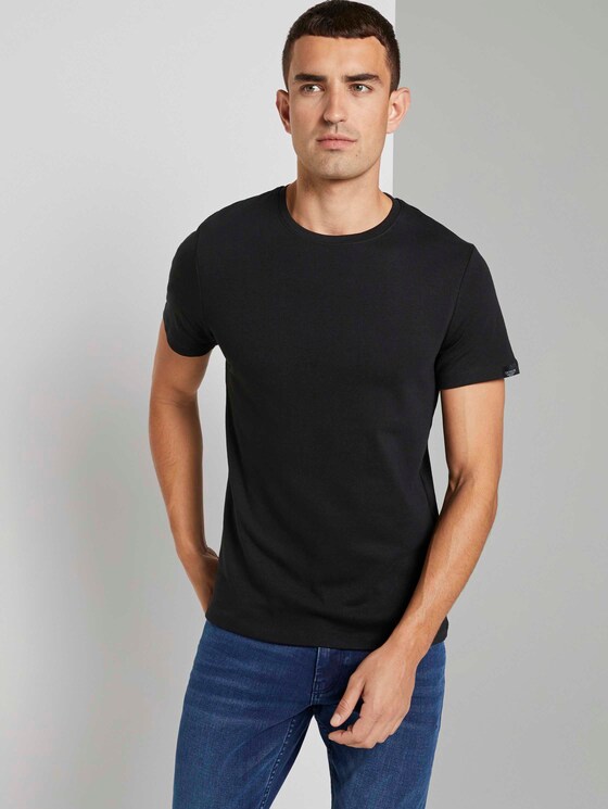 Basic T-Shirt - Männer - Black Basic T-Shirt - Männer - Black - 5 - TOM TAILOR