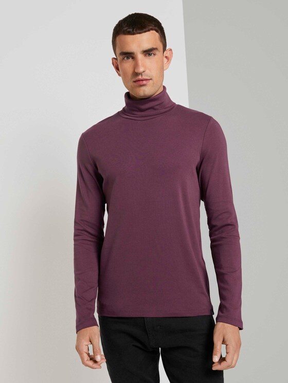 Basic Rollkragen Langarmshirt - Männer - Dusty Wildberry Red Basic Rollkragen Langarmshirt - Männer - Dusty Wildberry Red - 1 - TOM TAILOR