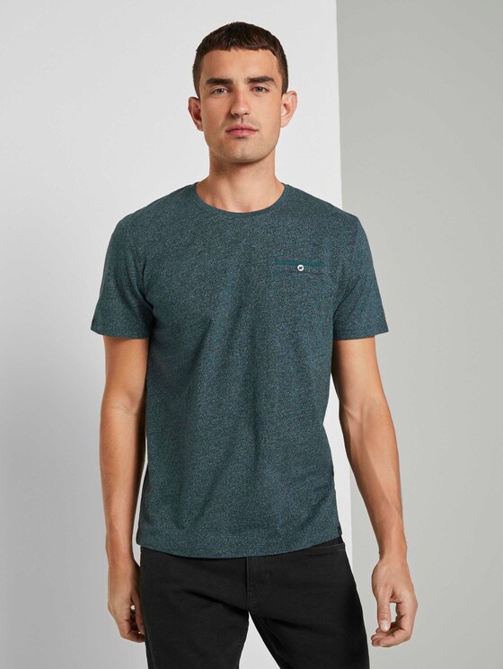 Gemustertes T-Shirt - Männer - Stroke Green Gemustertes T-Shirt - Männer - Stroke Green - 1 - TOM TAILOR