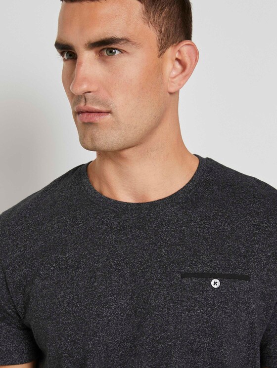 Gemustertes T-Shirt - Männer - Black Gemustertes T-Shirt - Männer - Black - 9 - TOM TAILOR