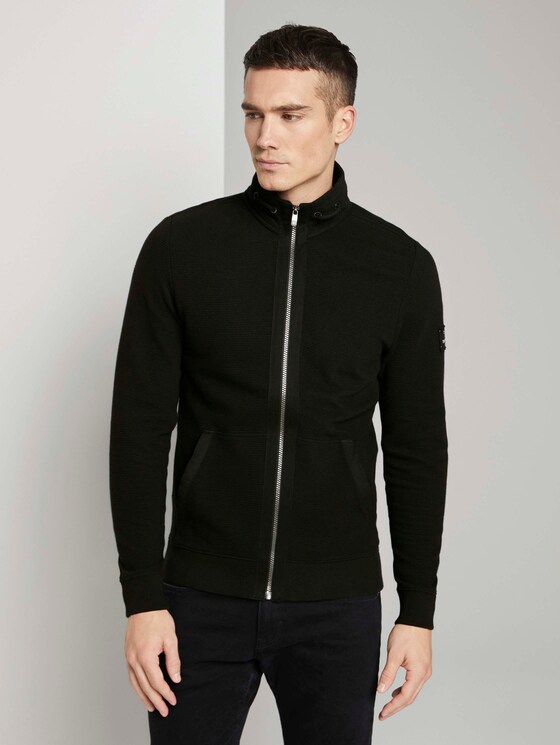 Ottoman Sweatjacke mit Stehkragen - Männer - Black Ottoman Sweatjacke mit Stehkragen - Männer - Black - 1 - TOM TAILOR
