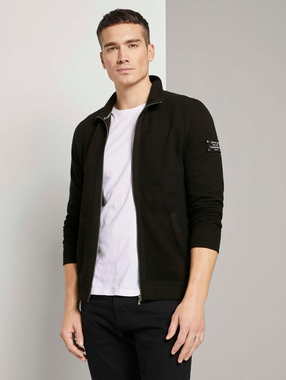 Ottoman Sweatjacke mit Stehkragen - Männer - Black Ottoman Sweatjacke mit Stehkragen - Männer - Black - 5 - TOM TAILOR