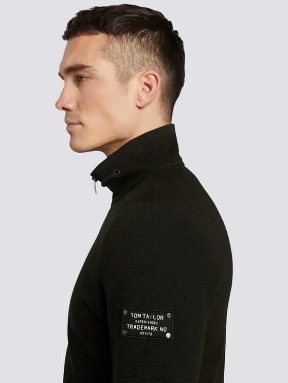 Ottoman Sweatjacke mit Stehkragen - Männer - Black Ottoman Sweatjacke mit Stehkragen - Männer - Black - 9 - TOM TAILOR
