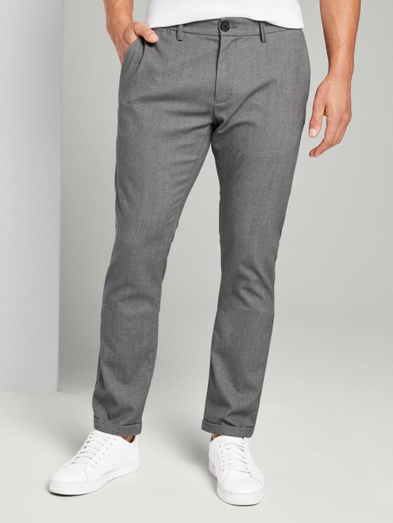 Fein strukturierte Chino Hose - Männer - light grey structure Fein strukturierte Chino Hose - Männer - light grey structure - 1 - TOM TAILOR