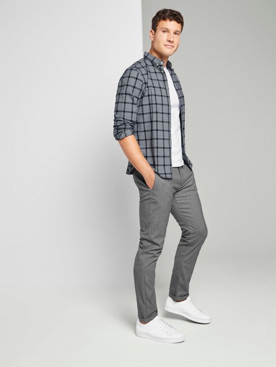 Fein strukturierte Chino Hose - Männer - light grey structure Fein strukturierte Chino Hose - Männer - light grey structure - 3 - TOM TAILOR