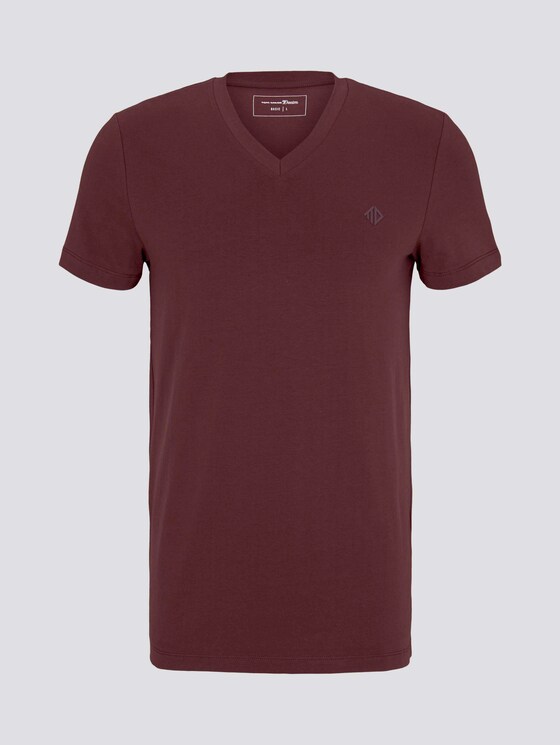 T-Shirt mit V-Ausschnitt - Männer - Decadent Bordeaux T-Shirt mit V-Ausschnitt - Männer - Decadent Bordeaux - 7 - TOM TAILOR Denim