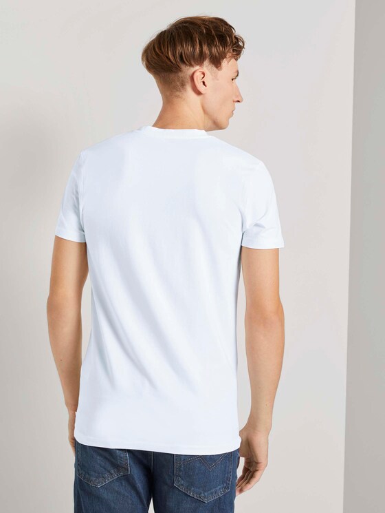 T-Shirt mit V-Ausschnitt - Männer - White T-Shirt mit V-Ausschnitt - Männer - White - 2 - TOM TAILOR Denim