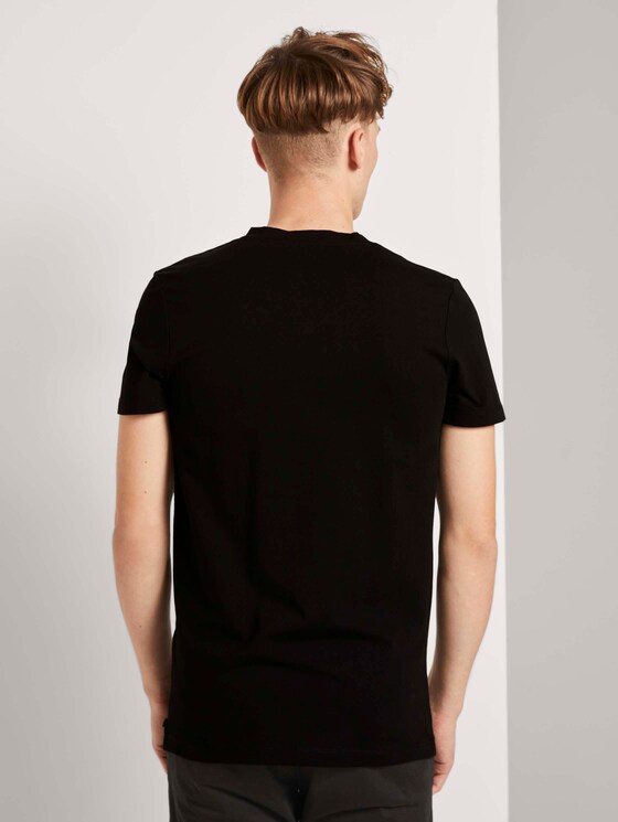 T-Shirt mit V-Ausschnitt - Männer - Black T-Shirt mit V-Ausschnitt - Männer - Black - 2 - TOM TAILOR Denim