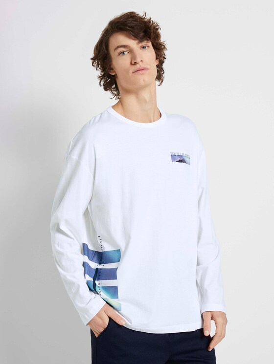 Langarmshirt mit Fotoprints - Männer - White Langarmshirt mit Fotoprints - Männer - White - 1 - TOM TAILOR Denim