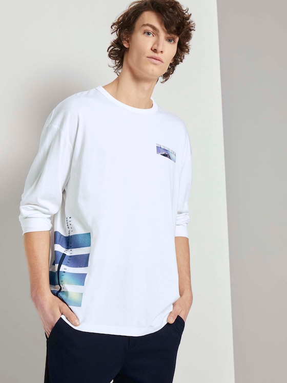 Langarmshirt mit Fotoprints - Männer - White Langarmshirt mit Fotoprints - Männer - White - 5 - TOM TAILOR Denim