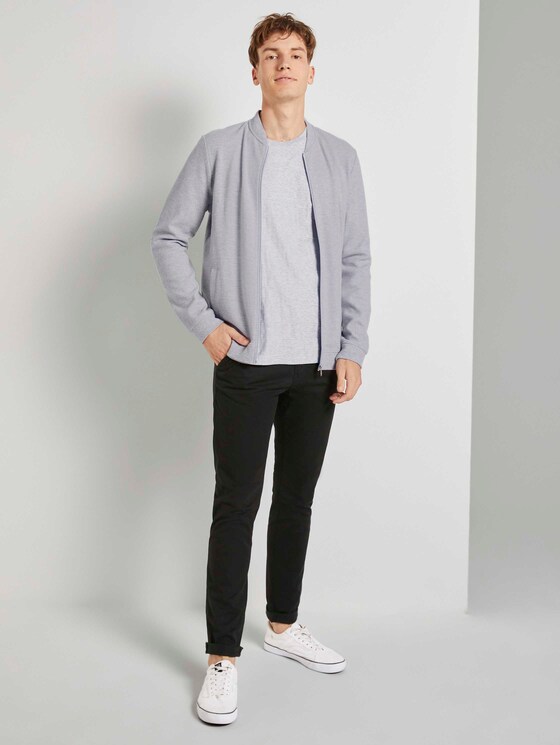 Shirt met lange mouwen en streeptextuur - Mannen - Light Stone Grey Melange Shirt met lange mouwen en streeptextuur - Mannen - Light Stone Grey Melange - 3 - TOM TAILOR Denim