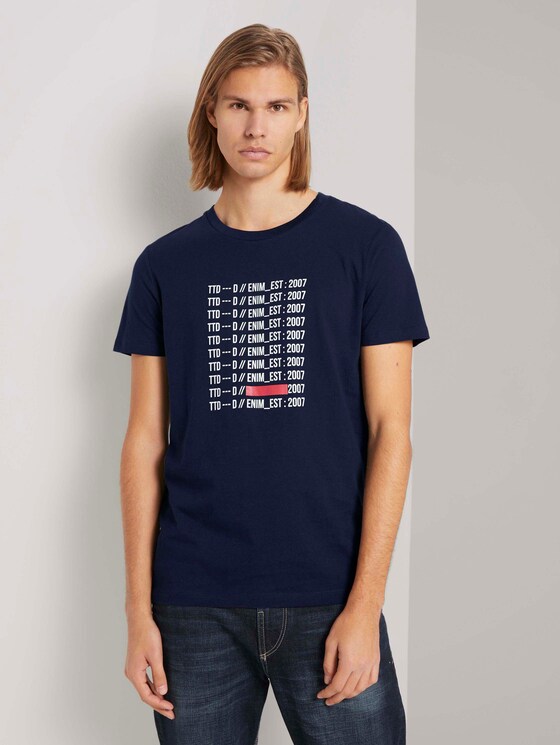 Print T-Shirt mit Bio-Baumwolle - Männer - Sky Captain Blue Print T-Shirt mit Bio-Baumwolle - Männer - Sky Captain Blue - 1 - TOM TAILOR Denim