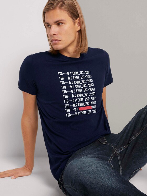 Print T-Shirt mit Bio-Baumwolle - Männer - Sky Captain Blue Print T-Shirt mit Bio-Baumwolle - Männer - Sky Captain Blue - 5 - TOM TAILOR Denim