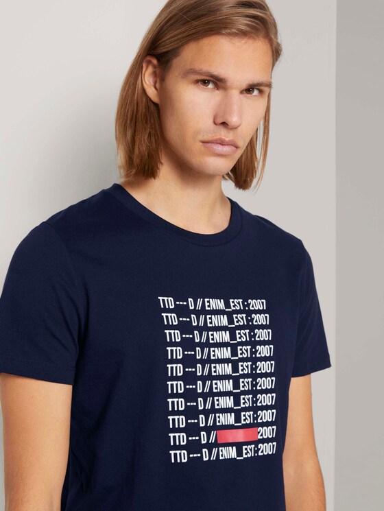 Print T-Shirt mit Bio-Baumwolle - Männer - Sky Captain Blue Print T-Shirt mit Bio-Baumwolle - Männer - Sky Captain Blue - 9 - TOM TAILOR Denim