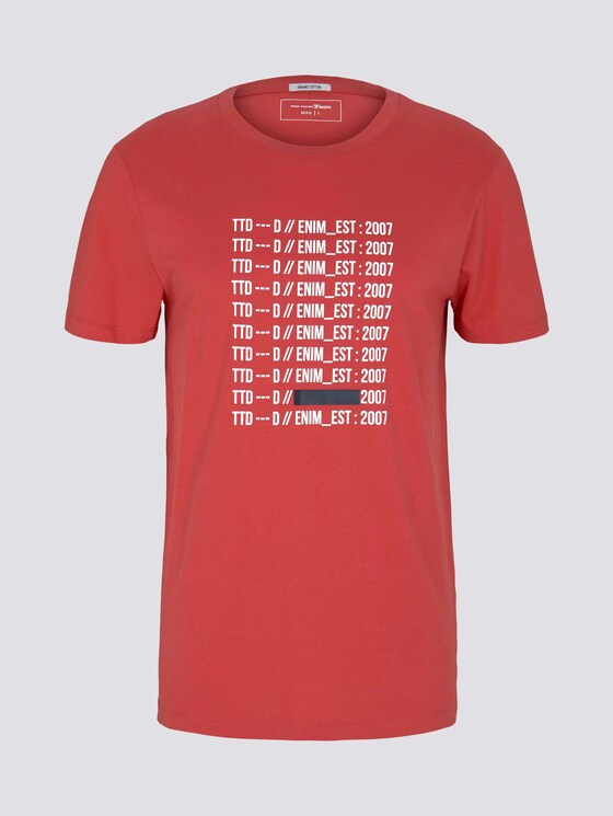 T-shirt met print met biologisch katoen - Mannen - Normal Red T-shirt met print met biologisch katoen - Mannen - Normal Red - 7 - TOM TAILOR Denim
