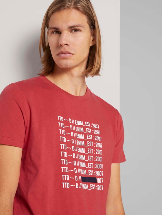 T-shirt met print met biologisch katoen - Mannen - Normal Red T-shirt met print met biologisch katoen - Mannen - Normal Red - 9 - TOM TAILOR Denim