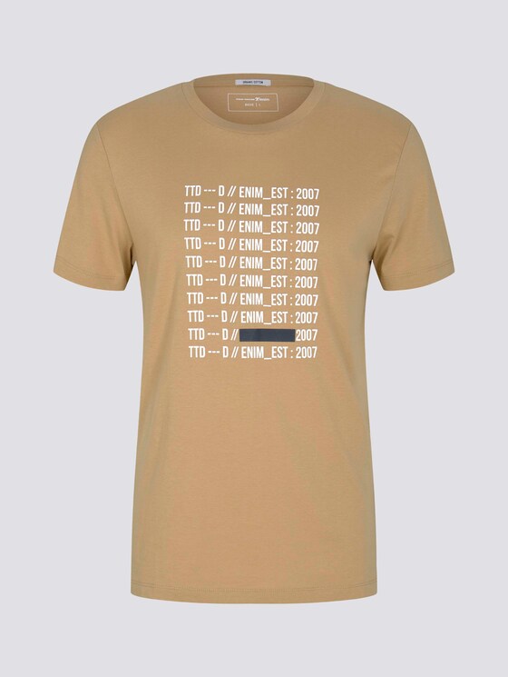 Print T-Shirt mit Bio-Baumwolle - Männer - lark beige Print T-Shirt mit Bio-Baumwolle - Männer - lark beige - 7 - TOM TAILOR Denim