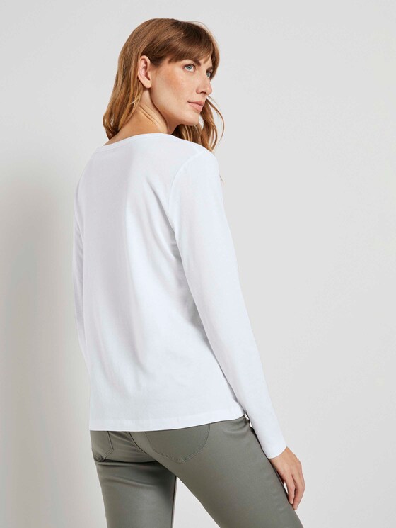 Langarmshirt mit V-Ausschnitt - Frauen - Whisper White Langarmshirt mit V-Ausschnitt - Frauen - Whisper White - 2 - TOM TAILOR