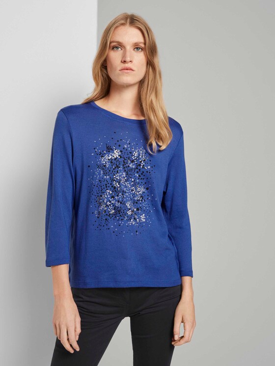 3/4 Arm Shirt mit Print - Frauen - deep ultramarine blue 3/4 Arm Shirt mit Print - Frauen - deep ultramarine blue - 1 - TOM TAILOR