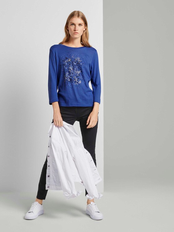 3/4 Arm Shirt mit Print - Frauen - deep ultramarine blue 3/4 Arm Shirt mit Print - Frauen - deep ultramarine blue - 3 - TOM TAILOR