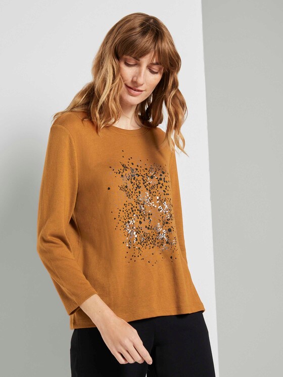 3/4 Arm Shirt mit Print - Frauen - tawny brown 3/4 Arm Shirt mit Print - Frauen - tawny brown - 1 - TOM TAILOR