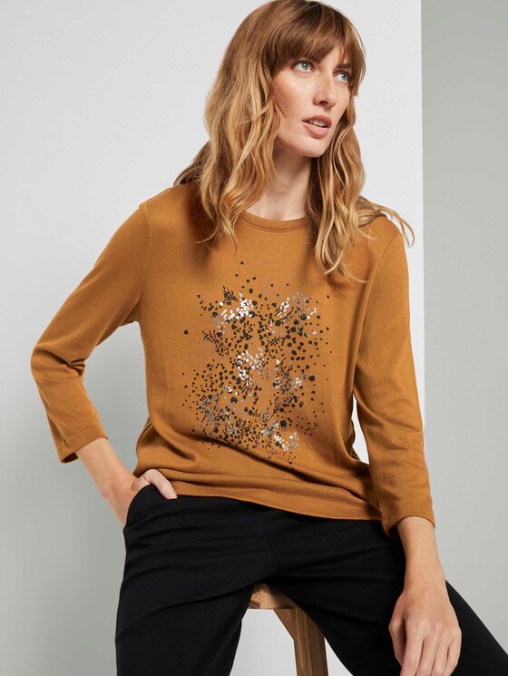 3/4 Arm Shirt mit Print - Frauen - tawny brown 3/4 Arm Shirt mit Print - Frauen - tawny brown - 5 - TOM TAILOR