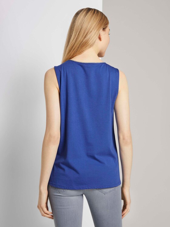 Top mit Glitzer Details - Frauen - deep ultramarine blue Top mit Glitzer Details - Frauen - deep ultramarine blue - 2 - TOM TAILOR