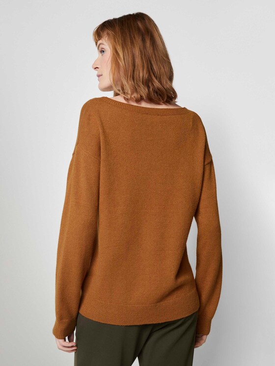 Strickpullover mit U-Boot Ausschnitt - Frauen - tawny brown melange Strickpullover mit U-Boot Ausschnitt - Frauen - tawny brown melange - 2 - TOM TAILOR