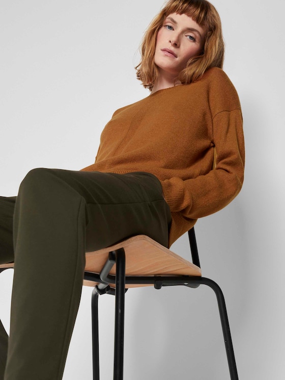 Strickpullover mit U-Boot Ausschnitt - Frauen - tawny brown melange Strickpullover mit U-Boot Ausschnitt - Frauen - tawny brown melange - 5 - TOM TAILOR