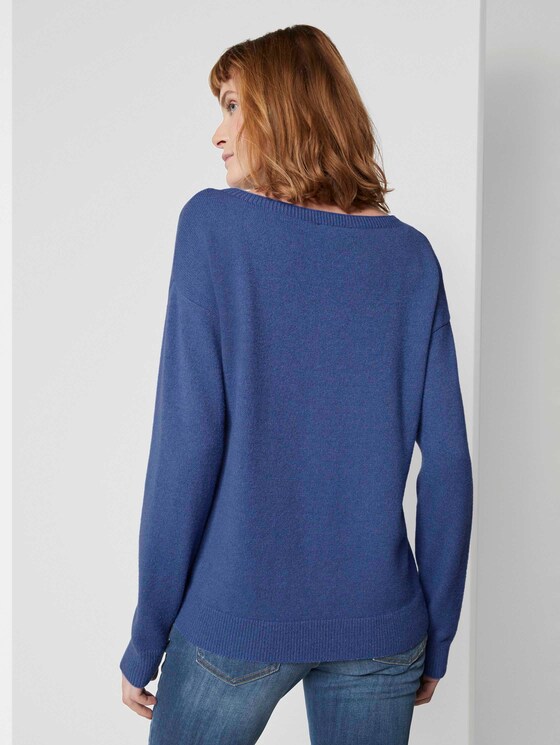 Strickpullover mit U-Boot Ausschnitt - Frauen - blueberry blue melange Strickpullover mit U-Boot Ausschnitt - Frauen - blueberry blue melange - 2 - TOM TAILOR