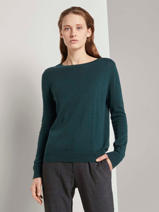Gepunkteter Strickpullover - Frauen - Deep Green Lake Gepunkteter Strickpullover - Frauen - Deep Green Lake - 1 - TOM TAILOR Denim