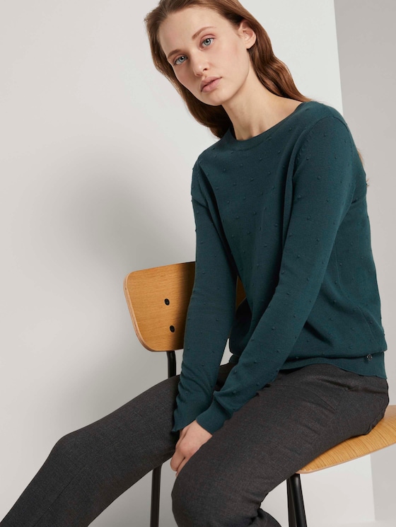 Gepunkteter Strickpullover - Frauen - Deep Green Lake Gepunkteter Strickpullover - Frauen - Deep Green Lake - 5 - TOM TAILOR Denim