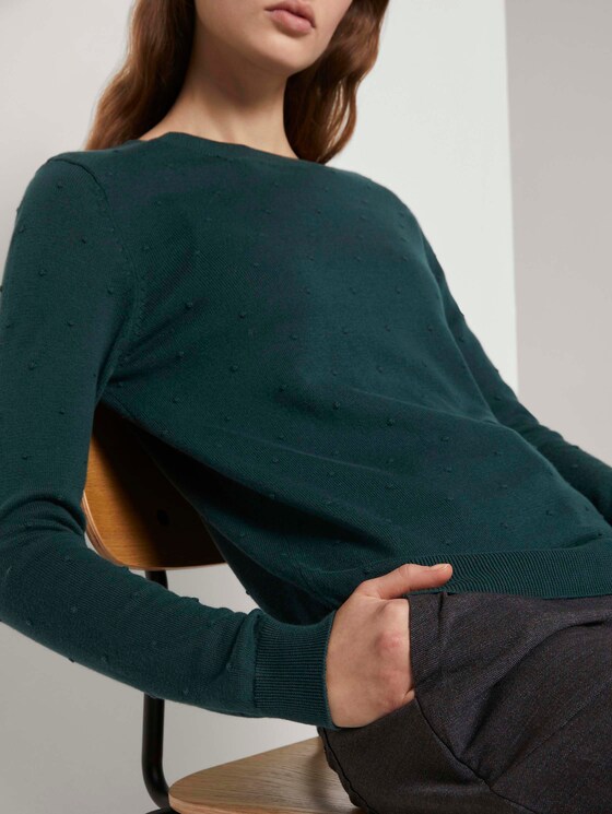 Gepunkteter Strickpullover - Frauen - Deep Green Lake Gepunkteter Strickpullover - Frauen - Deep Green Lake - 9 - TOM TAILOR Denim