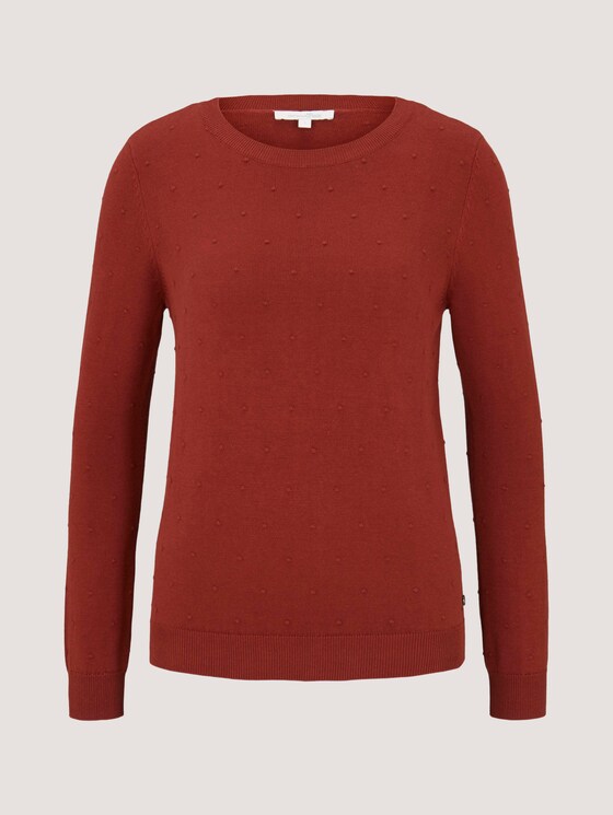 Gepunkteter Strickpullover - Frauen - Rust Orange Gepunkteter Strickpullover - Frauen - Rust Orange - 7 - TOM TAILOR Denim