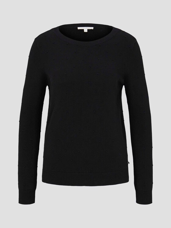 Gepunkteter Strickpullover - Frauen - Deep Black Gepunkteter Strickpullover - Frauen - Deep Black - 7 - TOM TAILOR Denim