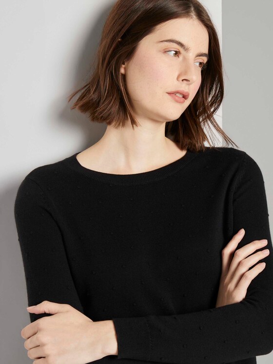 Gepunkteter Strickpullover - Frauen - Deep Black Gepunkteter Strickpullover - Frauen - Deep Black - 9 - TOM TAILOR Denim