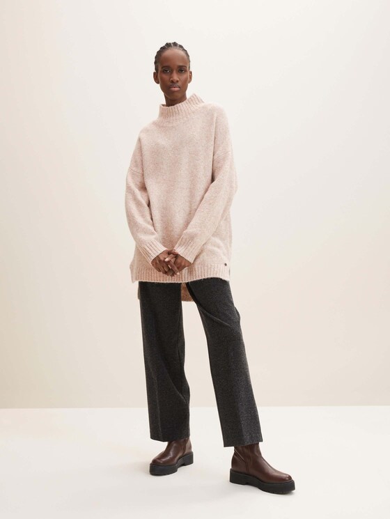 Langer Stehkragen Pullover - Frauen - cozy beige melange Langer Stehkragen Pullover - Frauen - cozy beige melange - 3 - TOM TAILOR Denim