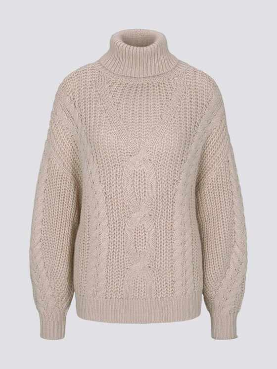 Rollkragenpullover mit Strickmuster - Frauen - soft beige Rollkragenpullover mit Strickmuster - Frauen - soft beige - 7 - TOM TAILOR Denim