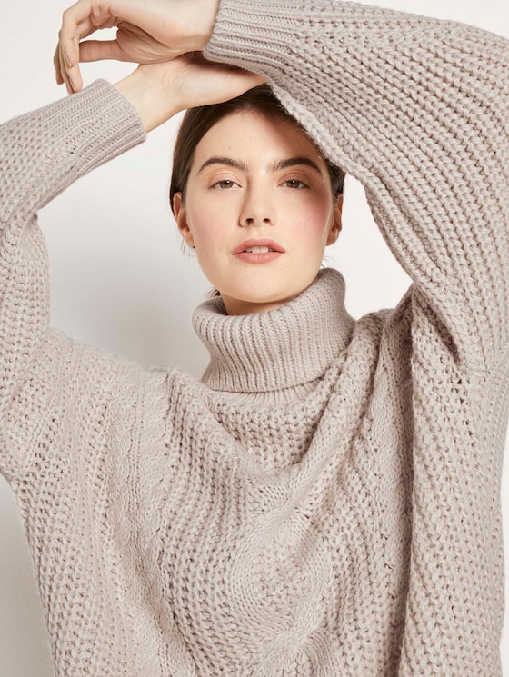 Rollkragenpullover mit Strickmuster - Frauen - soft beige Rollkragenpullover mit Strickmuster - Frauen - soft beige - 9 - TOM TAILOR Denim