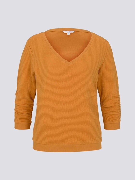 Strukturiertes Sweatshirt - Frauen - orange yellow Strukturiertes Sweatshirt - Frauen - orange yellow - 7 - TOM TAILOR Denim