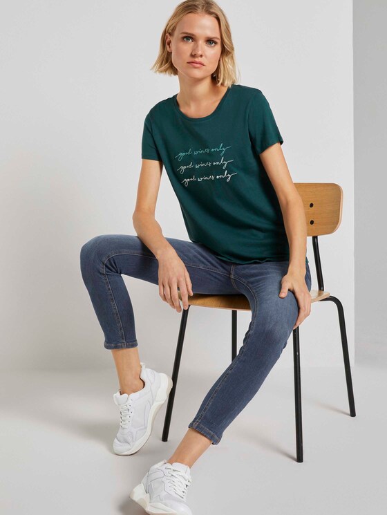 T-Shirt mit Stickerei - Frauen - Deep Green Lake T-Shirt mit Stickerei - Frauen - Deep Green Lake - 5 - TOM TAILOR Denim