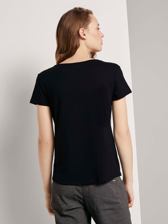 T-Shirt mit Stickerei - Frauen - Deep Black T-Shirt mit Stickerei - Frauen - Deep Black - 2 - TOM TAILOR Denim