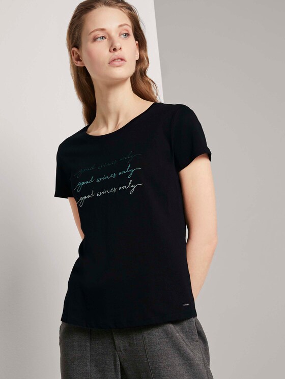 T-Shirt mit Stickerei - Frauen - Deep Black T-Shirt mit Stickerei - Frauen - Deep Black - 5 - TOM TAILOR Denim