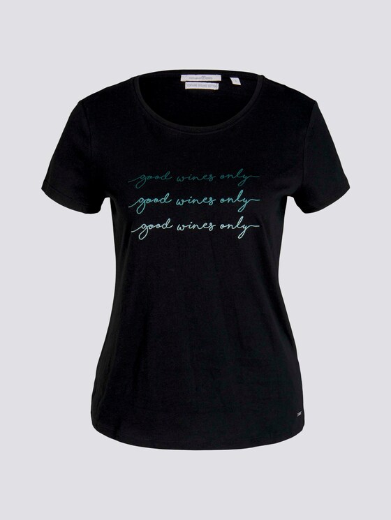 T-Shirt mit Stickerei - Frauen - Deep Black T-Shirt mit Stickerei - Frauen - Deep Black - 7 - TOM TAILOR Denim
