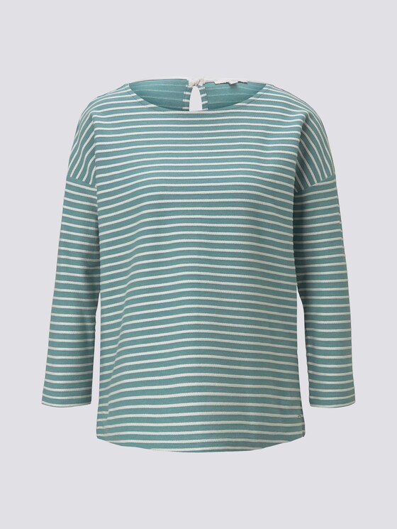 Gestreiftes Shirt mit Schleifendetail - Frauen - mint structure stripe Gestreiftes Shirt mit Schleifendetail - Frauen - mint structure stripe - 7 - TOM TAILOR Denim