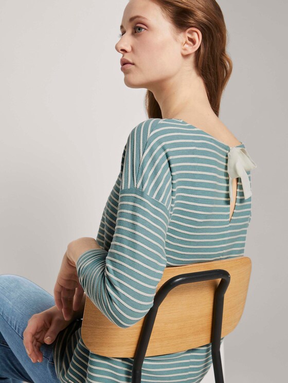 Gestreiftes Shirt mit Schleifendetail - Frauen - mint structure stripe Gestreiftes Shirt mit Schleifendetail - Frauen - mint structure stripe - 9 - TOM TAILOR Denim