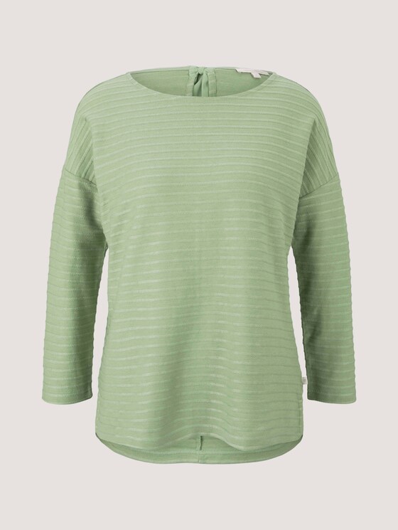 Gestreept shirt met strik detail - Vrouwen - green structure stripe Gestreept shirt met strik detail - Vrouwen - green structure stripe - 7 - TOM TAILOR Denim