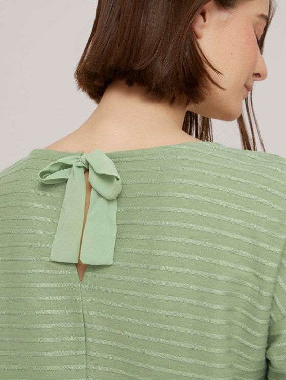 Gestreept shirt met strik detail - Vrouwen - green structure stripe Gestreept shirt met strik detail - Vrouwen - green structure stripe - 9 - TOM TAILOR Denim