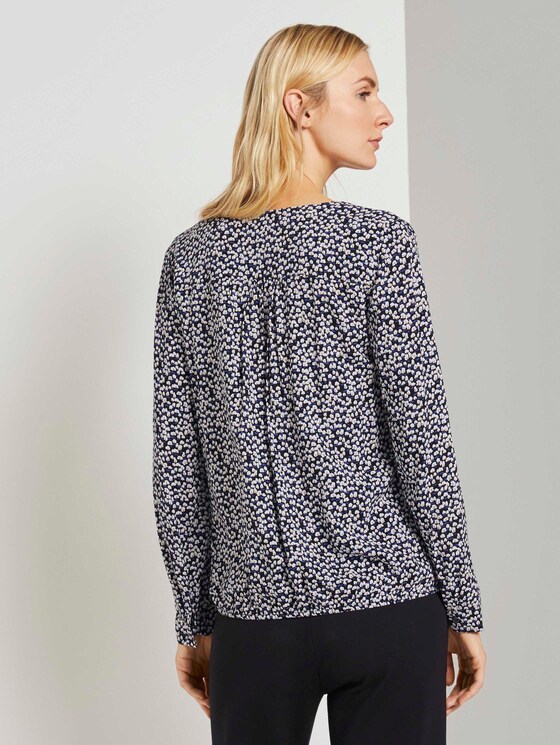 Blouse met dessin en kraag - Vrouwen - black tree design Blouse met dessin en kraag - Vrouwen - black tree design - 2 - TOM TAILOR