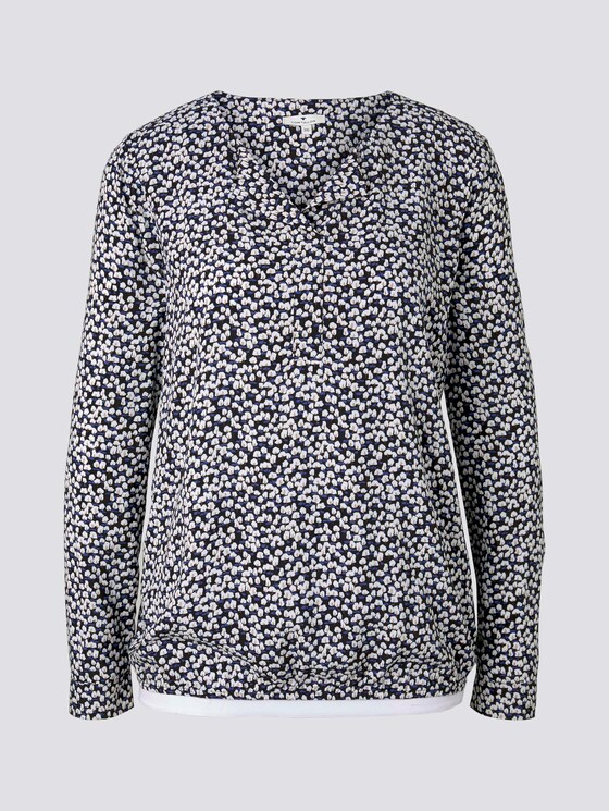 Blouse met dessin en kraag - Vrouwen - black tree design Blouse met dessin en kraag - Vrouwen - black tree design - 7 - TOM TAILOR